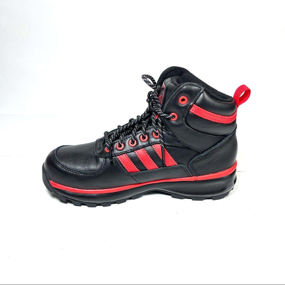 Adidas Men’s Chasker Boots Black Red Leather GY1199 Size 8 - Picture 4 of 13